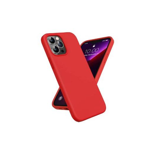 Coque En Silicone compatible Pour Iphone 13 Pro Max - ROUGE