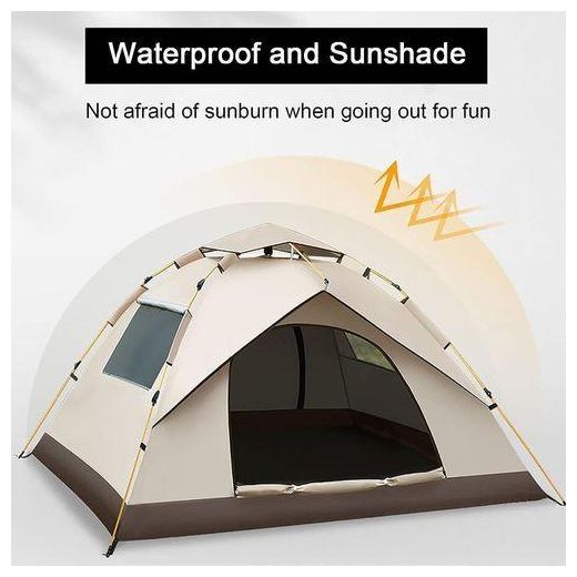 Generic Tente De Camping - Ouverture Rapide - Beige - image 3
