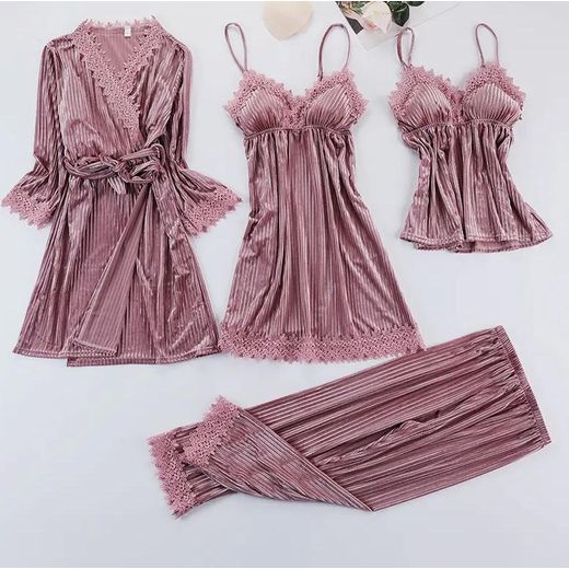 ROBE DE NUIT 4 en 1 POUR FEMME