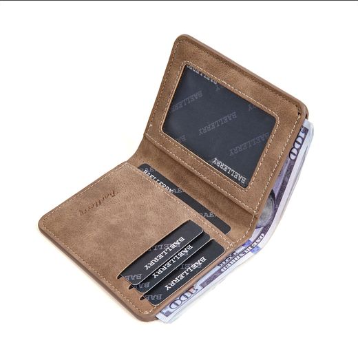Baellerry Portefeuille Vertical Homme – Porte-cartes Fin en PU Nubuck -Marron - image 2