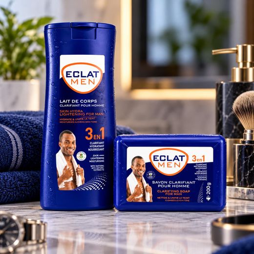 Generic Kit Lait de Corps Clarifiant 3 en 1 + Savon Clarifiant pour Homme - image 2