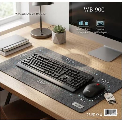 Weibo Clavier et souris sans fil  WB-900 2,4 GHz, disposition espagnole, haute qualité - image 3