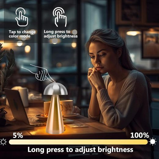 Generic Chic Lampe De Table élégante Et Rechargeable Avec Lumière Douce - image 4