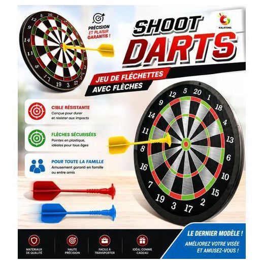 Generic Jeu de Flechettes Securise avec Cible et Fleches en Plastique