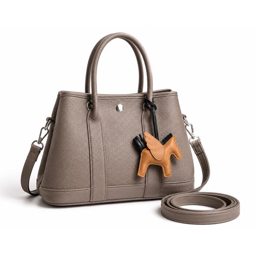 Generic Sac à Main Femme Élégant Gris Taupe – Bandoulière Amovible – Grand Format – Accessoire Cheval – Cabas Chic - image 3