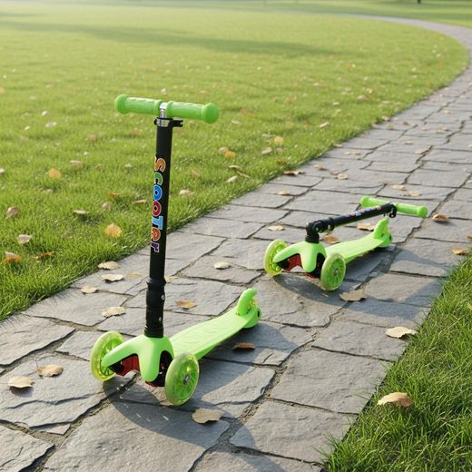 Generic Trottinette à 3 roues pliable et lumineuse pour enfants, avec capteur moderne, pour tout-petits et enfants de 3 à 6 ans - image 2