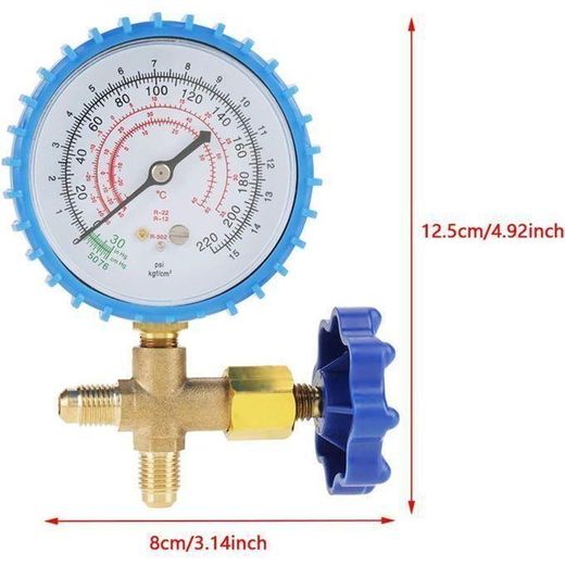 Generic Manomètre de Climatisation, Manomètre de Recharge de Réfrigérant Neuf et de adapté pour R410A R22 R134A R404A - image 3