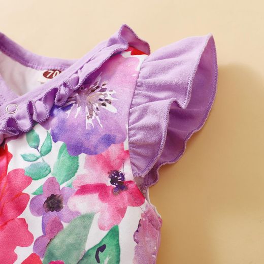 Catpapa Combinaison bébé fille en dentelle violette 0-1 an. Vêtements pour enfants, confortables et doux pour la peau - image 4