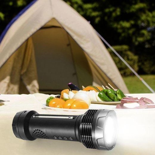 Generic Lampe De Poche LED à Charge Solaire Multifonctionnelle Avec Haut-parleur Bluetooth - image 2