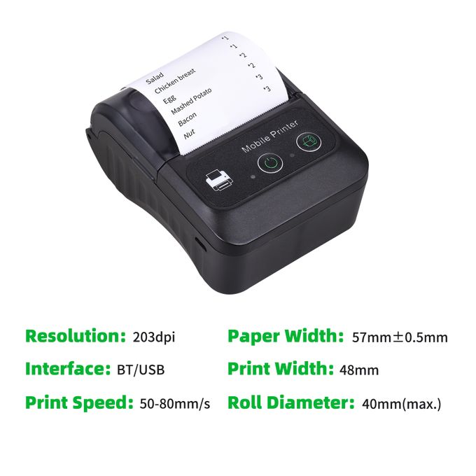 Imprimante de reçus portable sans fil, Imprimante de facture thermique  Bluetooth 58 mm 110-240 V (Bleu, VDE)-CWU - Cdiscount Informatique