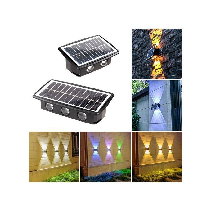 Appliques solaires Haut et Bas, Lot de 4, Lampes solaires d'extérieur pour  terrasse, 7 Couleurs changeantes, Applique Murale e[1704] - Cdiscount Maison