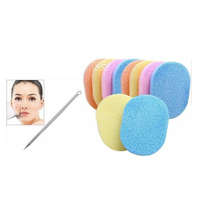 Lot De 4 éponges Pour Nettoyer Le Visage Avec Un Extracteur De Point Noir  Et Graisse