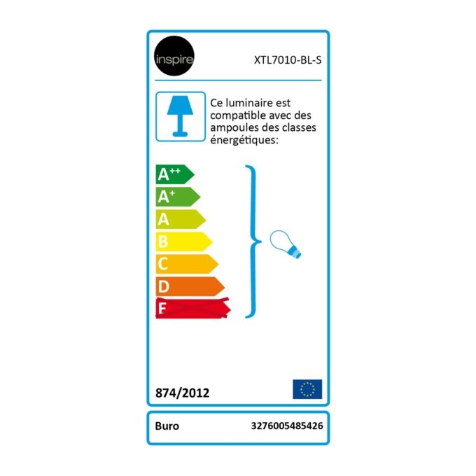 Lampe De Bureau E27 à Poser Buro Noir Garantie 2 Ans Chevet