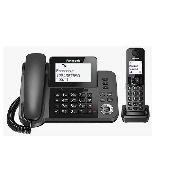 Panasonic Système Téléphonique avec 1 combiné avec fil et 2 sans