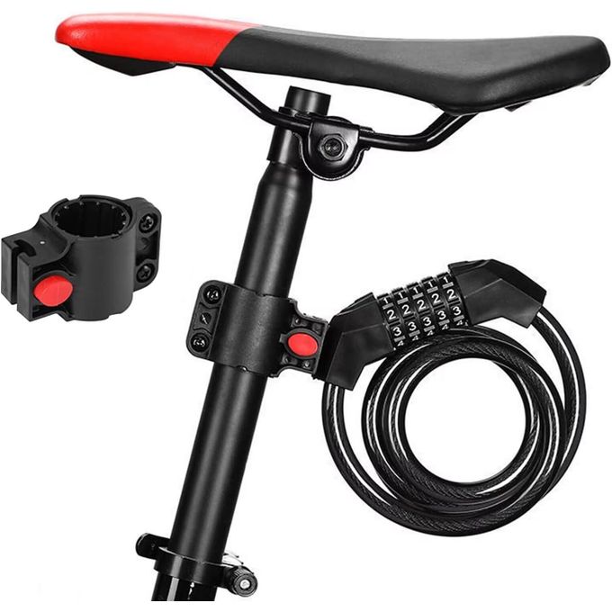 Cable Antivol Vélo [90 cm Câble] [Combinaison] [Extérieur] [Couleur