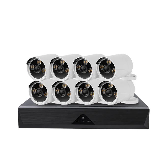 Kit Vidéosurveillance IP NVR + 8 dômes IP-1200DC + 8x 20m RJ45 +