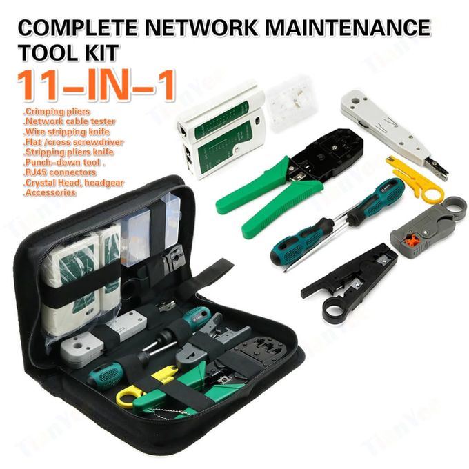 Kit d'outils de maintenance de réparation de câbles réseau 12 dans