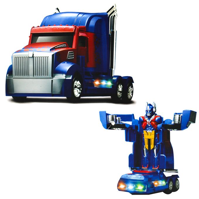 product_image_name-TRUCK-Robot Camion Transformers 2 En 1 - 3 Ans  - Bleu/Rouge- CADEAU De NOEL-1