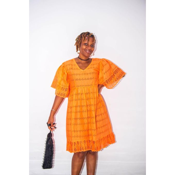 Generic Robe en dentelle orange Prix pas cher Jumia CI