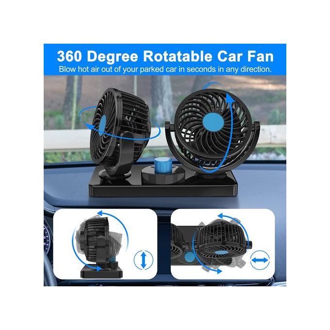 Achetez en gros Réglage Sans Rotation 6 Pouces 12v Double Tête Ventilateur  De Voiture Puissant Silencieux Vitesse Infiniment Variable Chine et  Ventilateur De Voiture à Double Tête à 5.2 USD