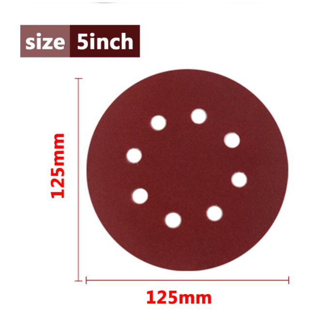 160Pcs Papier de Verre Ponçage Polissage Disque Pad 125mm 8 Trou Grit  40#-2000#