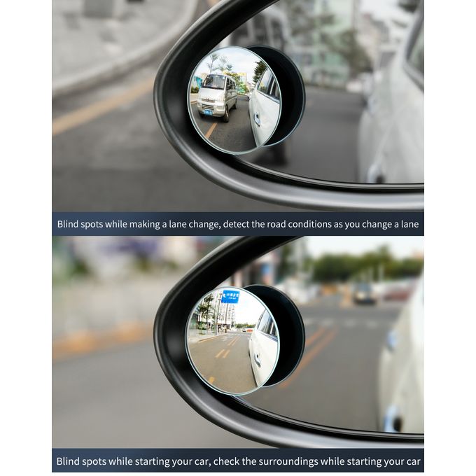 Miroir d'angle mort circulaire de pare-brise intérieur de voiture réglable  à 360 degrés avec