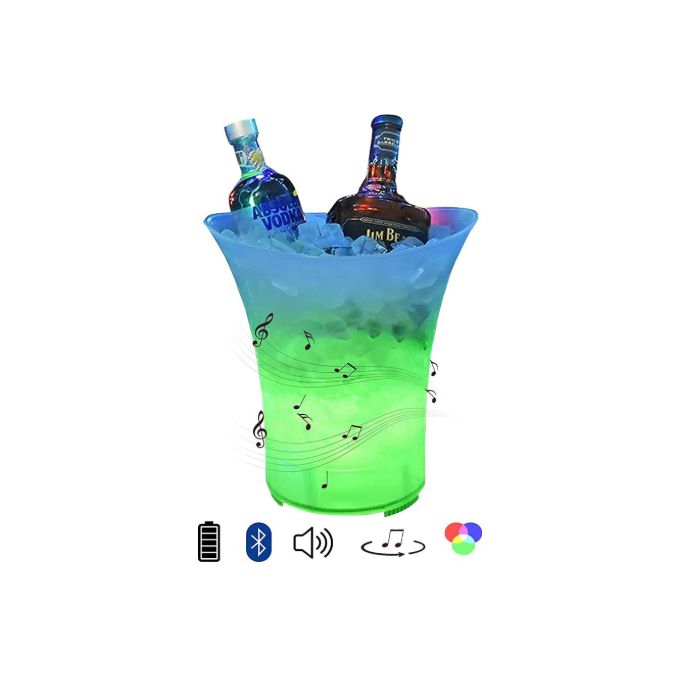 Seau à Glace LED 5 Litres - Effets Lumineux Multicolores, Parfait Pour Champagne, Vin, Fêtes Et Bars