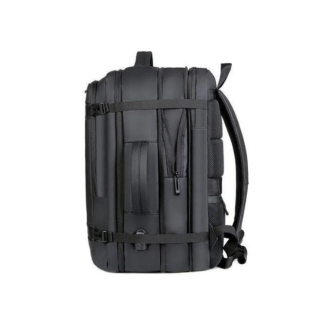 Sac à dos, sac à dos sous vide de voyage, sac à dos extensible 60L avec compression sous vide (noir vide) | FR