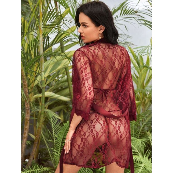 Generic Ensemble Pyjama 3 Pi ces En Dentelle Transparente Prix