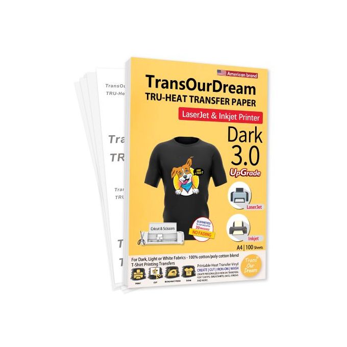 TransOurDream Papier Transfert pour Textile 3.0 - Imprimantes Jet d'Encre  Lase