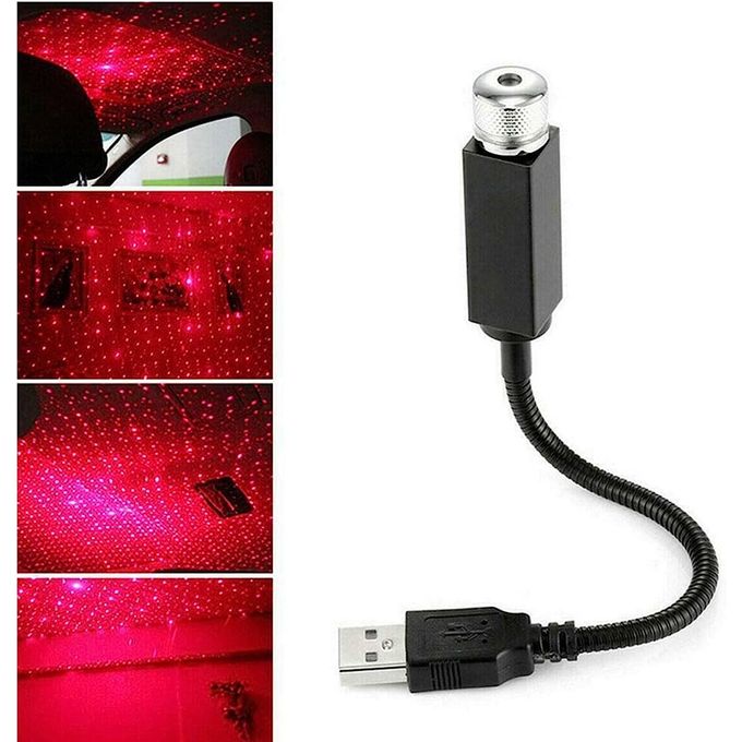 Generic LED Voiture Intérieur Atmosphère Plafond Nuit Star Lumière Lampe  Tuyau Flexible Toit Décoration USB Port-led à prix pas cher