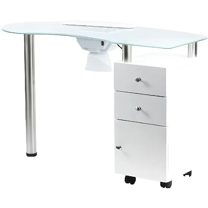 Table Manucure Avec Aspirateur Et Plateau En Verre- Bureau Prothésiste  Ongulaire