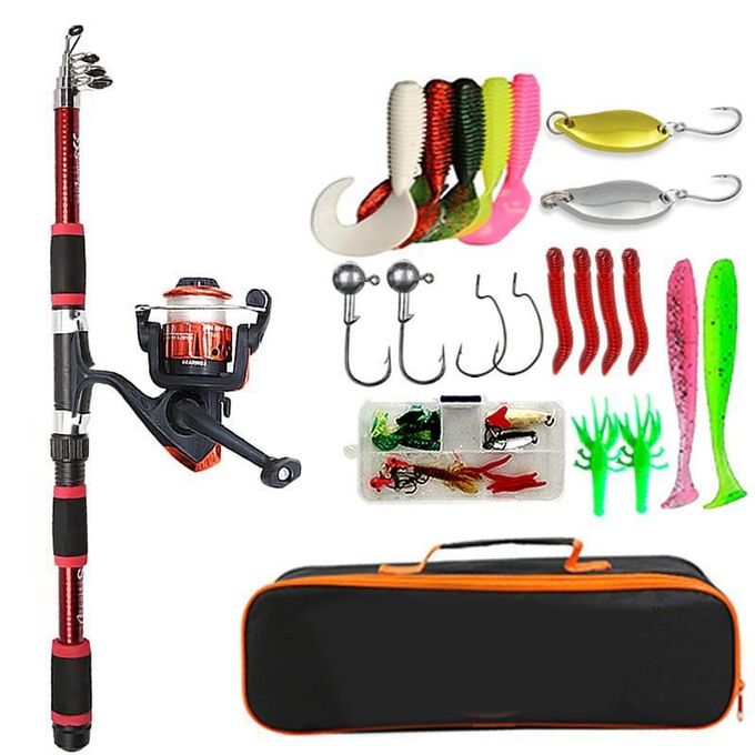 Sac Pêche Portable 130 Cm 2 Couches - Sac Canne à Pêche Outils Rangement Extérieur SMELEYOU