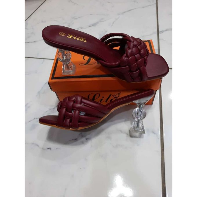 sandale a talon rouge bordeaux