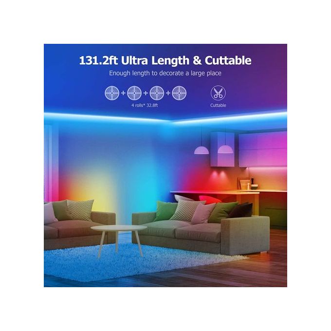 Generic Ruban LED Multicolore Avec Télécommande - Pile Offert