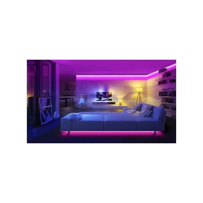 Generic Ruban LED Multicolore Avec Télécommande - Pile Offert