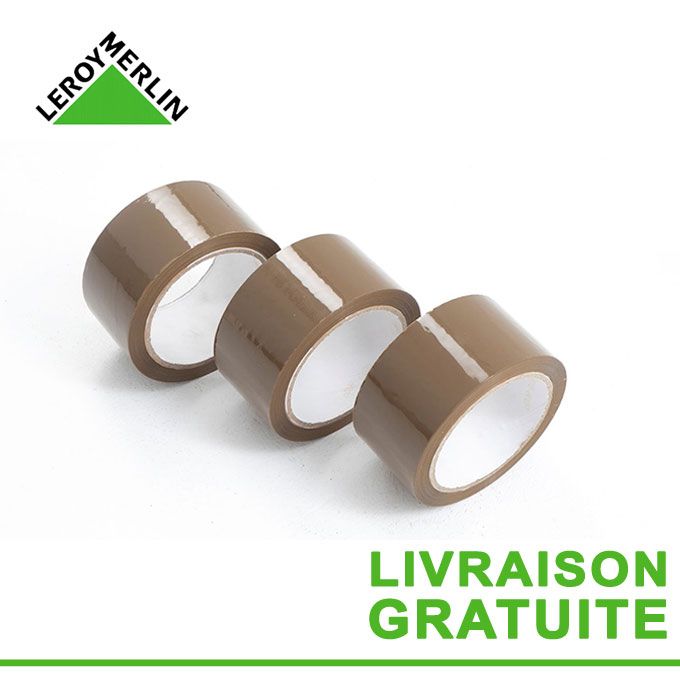 Leroy Merlin 3 Rouleaux Adhesif Emballage Une Face Multi Usages L