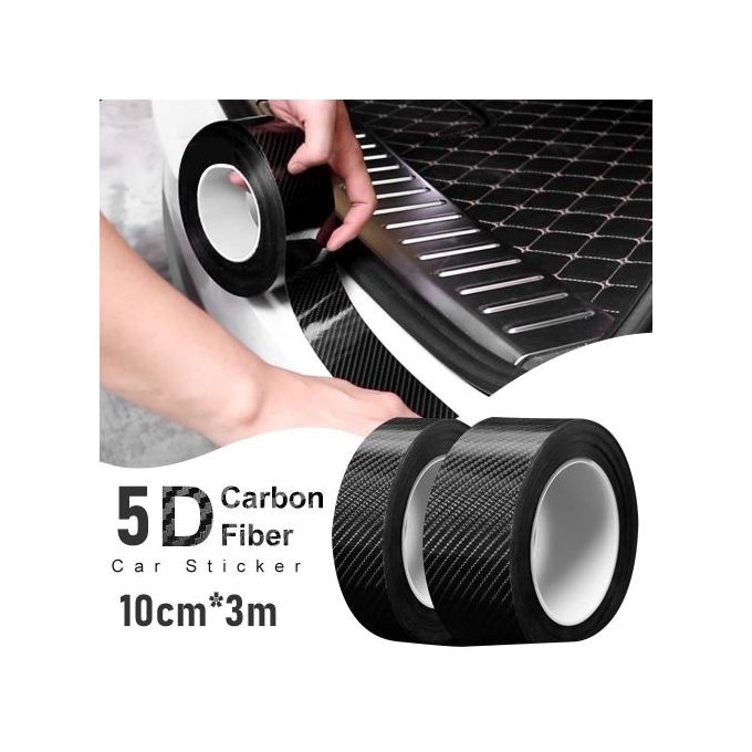 Bande adhésive fibre de carbone 5D noir 105mm pour voiture