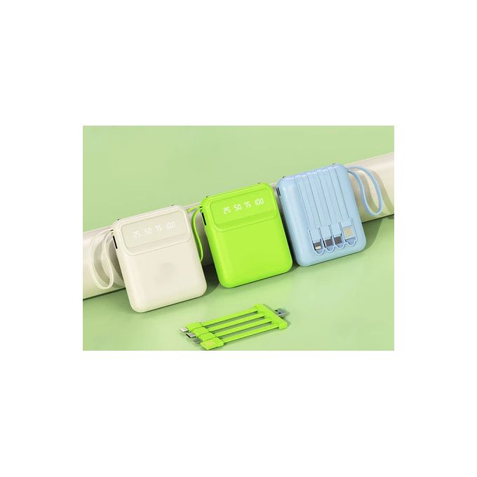 Revolt Mini Power Bank 4500mAh USB-C - Batterie Externe De Poche Avec Connecteur Intégré Et Câble - Charge Rapide PD 20W - Alimentation Pour Smartphone