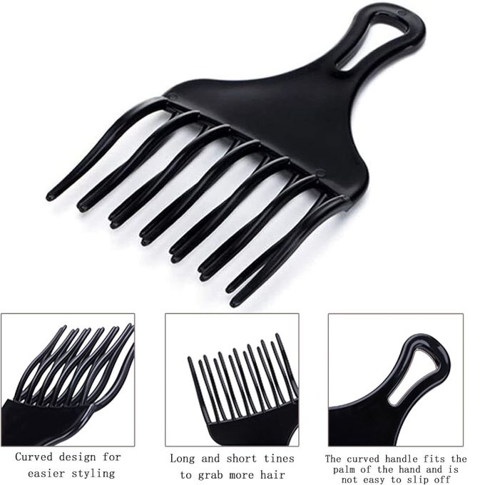 1 Pièces Afro comb,Peigne Afro Dents Larges en Plastique,Peigne cheveux  boucles,pour Styliser et Détacher Cheveux Enchevêtrés 