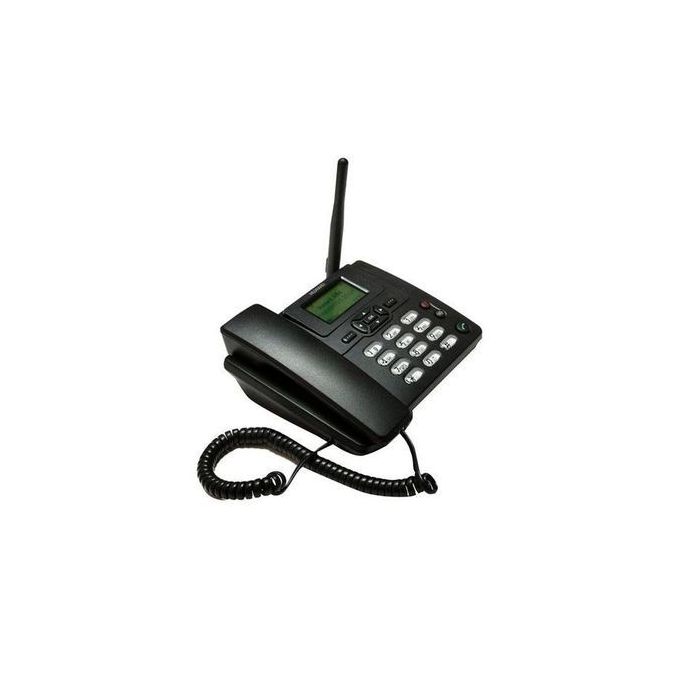 Anonyme Téléphone Fixe GSM DUAL SIM - BATTERIE ET RADIO FM - Carte