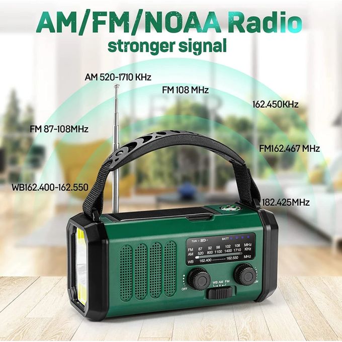 Generic Radio D'urgence 10000mAh Radio Solaire Portable à Manivelle - Prix  pas cher