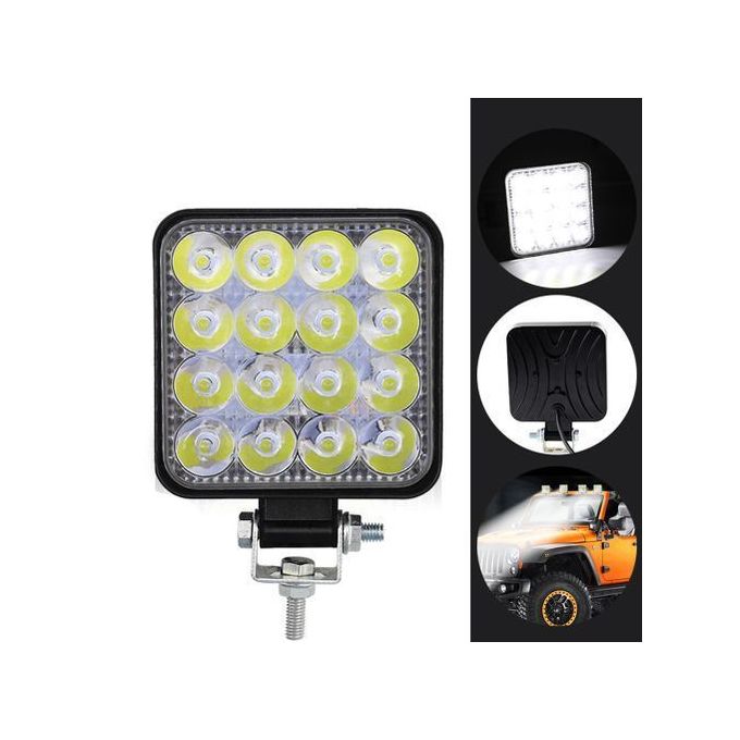 Generic Projecteur LED Carré Lumineux 48W, 2 Pièces, Phare Antibrouillard  Pour Voiture SUV, Camion, Conduite, Réparation, Camping, Randonnée, Sac à  Dos - Prix pas cher