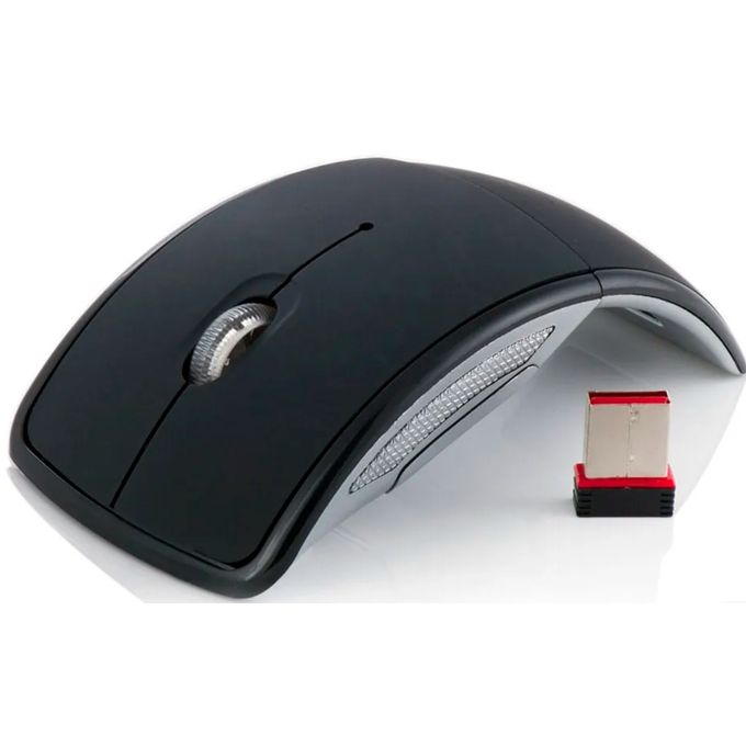 Silencieux 2,4 g de Souris sans Fil Pliable. (Noir) : :  Informatique