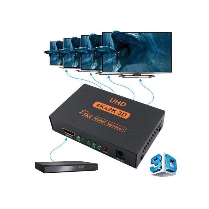 Répartiteur HDMI 1 entrée 2 sorties, répartiteur HDMI 4K pour deux  moniteurs, répartiteur HDMI 1 entrée 2 sorties amplificateur 1 vers 2 pour  Full HD