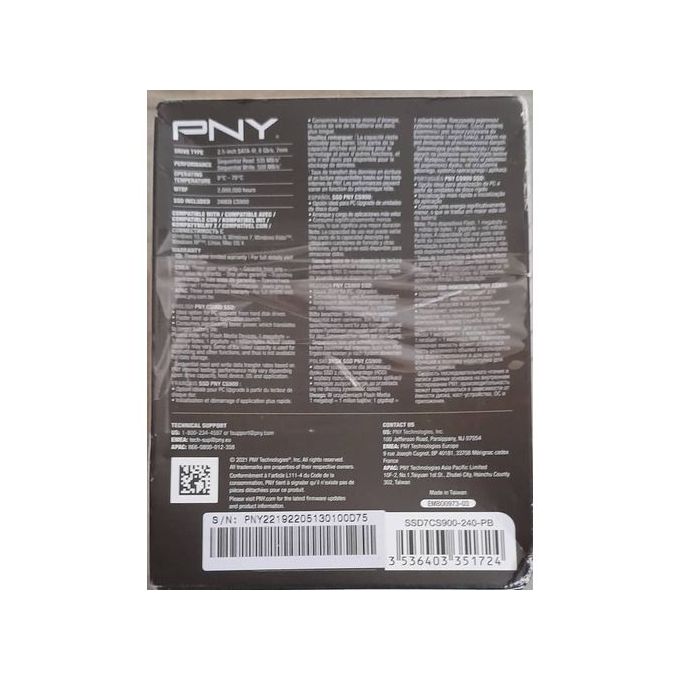 Pny CS900 SSD Interne SATA III Disque SSD, 2.5 Pouces, 1To, Vitesse De  Lecture Jusqu'à 535MB/s - Prix pas cher