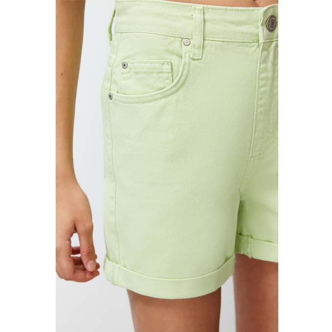 product_image_name-Trendyol-Short En Jean Taille Haute Vert Aqua À Jambes Pliées TWOSS20SR0231-7