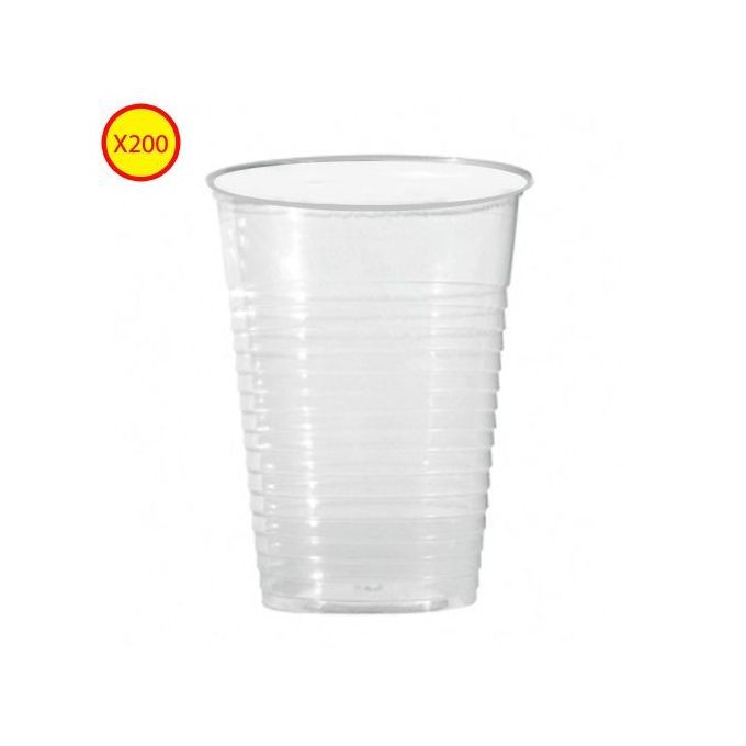 GOBELET PLASTIQUE BLANC JETABLE 180 ML, PAR 1500