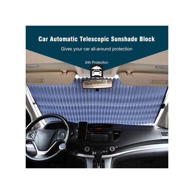 Generic Pare-soleil Rétractable Automobile écran Solaire Isolation  Thermique Pliage Automatique Pare-brise Avant Pare-soleil Rideau De Voiture  Blackout Barrière Lumineuse - 70cm - Prix pas cher