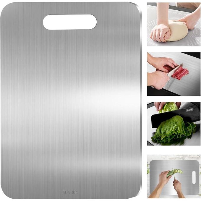Umelee 3 Taglieri SUS316, Tagliere Acciaio Inox per Alimenti, Tagliere da Cucina per Tagliare Carne, Frutta e Verdura